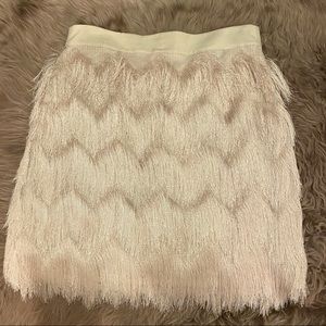 Ella Moss Cream Fringe Skirt NEW Size 0